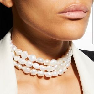 Cult Gaia
Nora Cultured Freshwater Pearl Triple Row Choker Necklace, 16.…